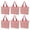 Red, variant on Muka 6 Pack Small Striped Canvas Tote Bag, Mini Handheld Cotton Shopping Bags Bulk-Pink