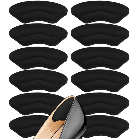 Almohadillas para el talón CGYISOL de espuma viscoelástica antideslizantes, 6 pares, negras