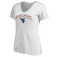 thumbnail image 2 of Women's White West Virginia Mountaineers Floral Arched V-Neck T-Shirt, 2 of 3