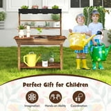 Kotek Kids Fir Wood Mud Kitchen Table with 4 Pots