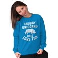 thumbnail image 5 of Chubby Unicorns Need Love Too Rhino Women Crewneck Sweatshirt Brisco Brands 2X, 5 of 6