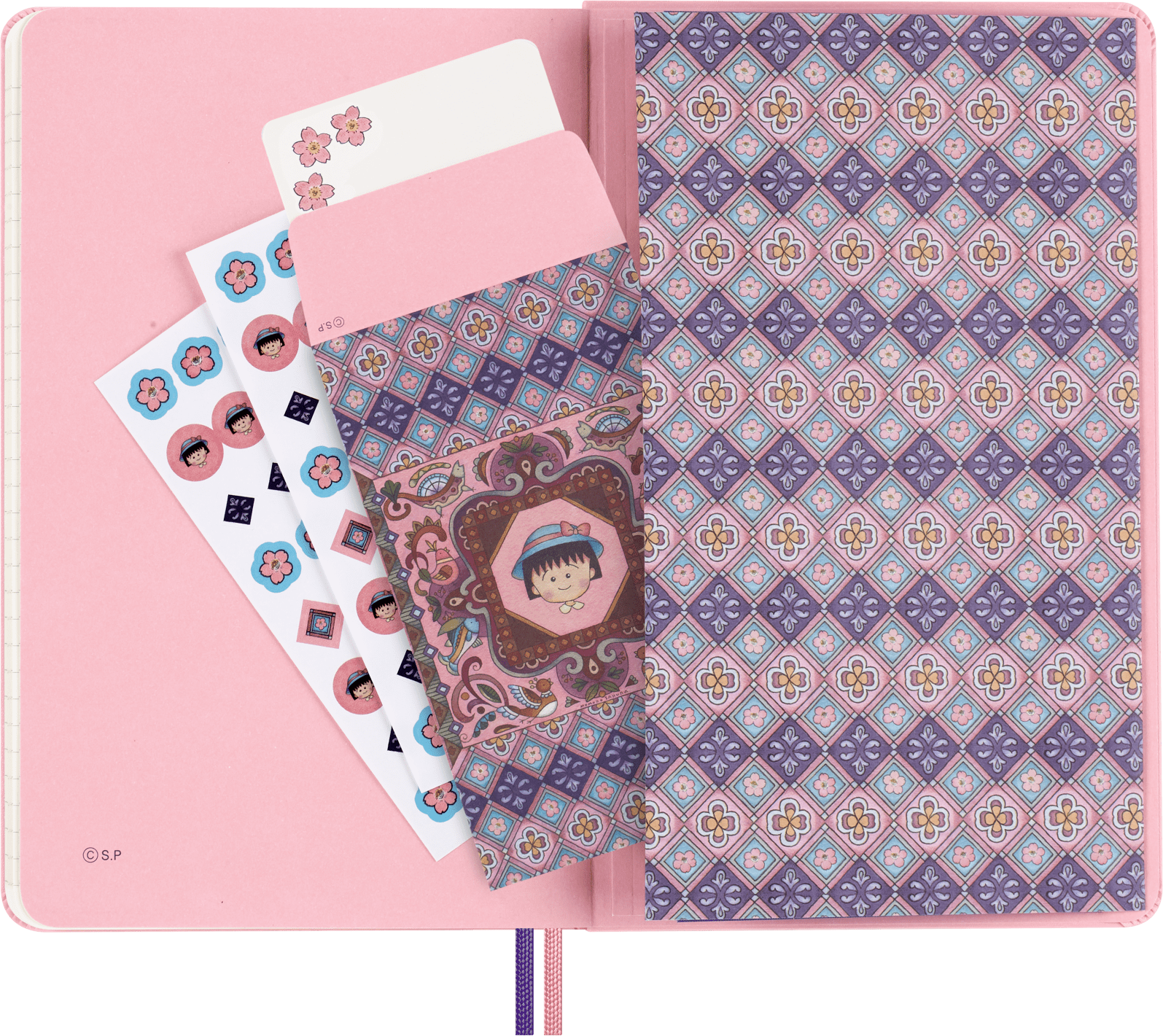 Moleskine Limited Edition Sakura Notebook with lenticular optical-effect cover by Momoko Sakura, Hard Cover, Ruled, Large (5" x 8.25"), Maruko floral, 176 Pages