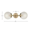 thumbnail image 4 of Globe Electric 19.5" 2-Light Frosted Glass Matte Brass Indoor Wall Sconce, 4 of 7