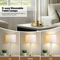 thumbnail image 4 of 27" Modern Table Lamp for Bedroom Set of 2 with USB A+C Ports, 3-Way Dimmable Bedside Lamp for Living Room Bedroom (Bulbs Included), 4 of 7