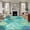 Blue, variant on Gray Shell Coral Round Area Rug 3.3 FT, Non Slip Small Entryway Kitchen Mat, Coastal Summer Beach Nautical Ocean Washable Soft Circular Rug Non-Shedding Door Mat for Bathroom Playroom Kids Room