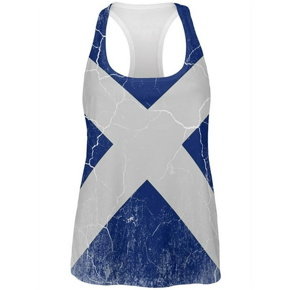 Scottish Flag Distressed Grunge Scotland All Over Womens Work Out Tank Top Multi MD