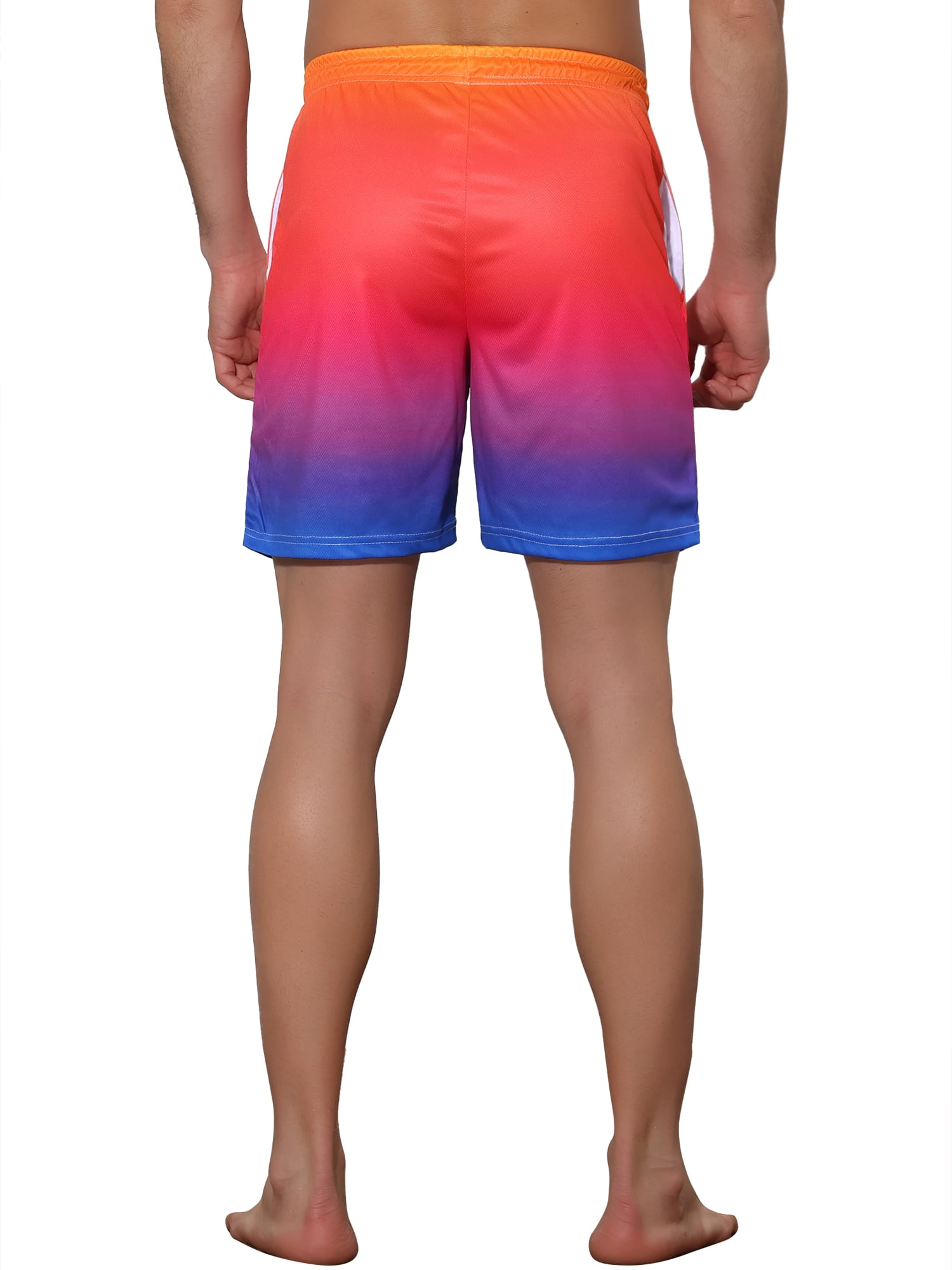 DARING DIVA Men's Color Block Drawstring Beach Board Swim Surfing Shorts 36 Orange