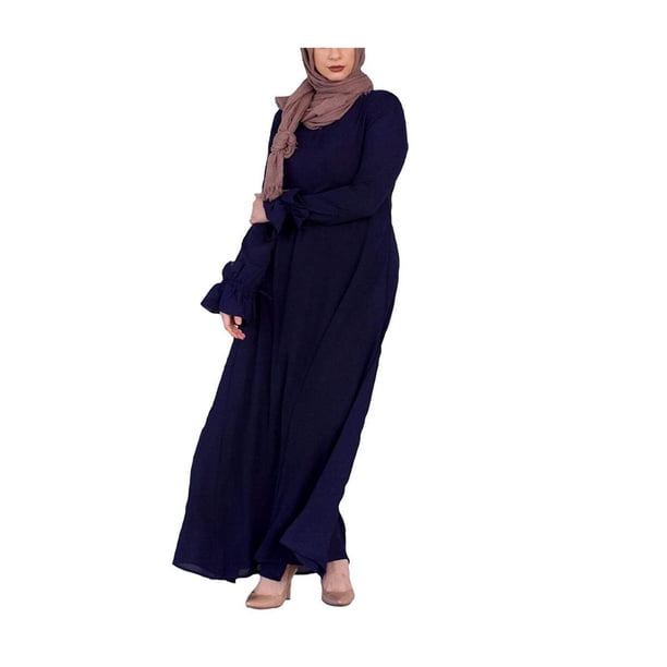 Vestido Maxi con mangas con volantes Verona Collection Azul XS