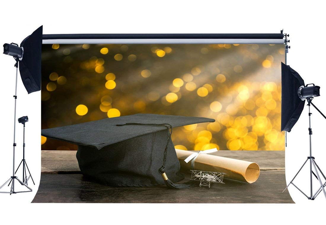 ABPHOTO Polyester 7x5ft Graduation Ceremony Backdrop Diploma Trencher