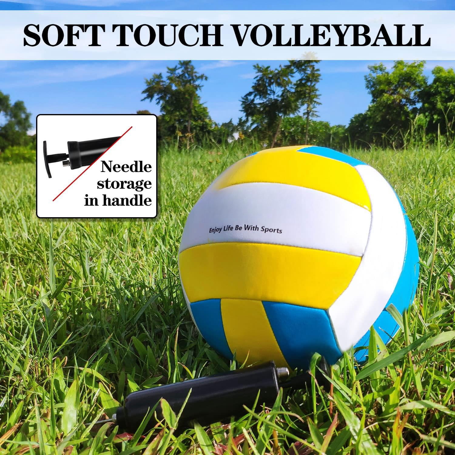 Volleyball And Badminton Combo Set For Backyard - 20ft/32ft Volleyball/badminton Net With Adjustable Height Pole Anti-sag System Volley Ball  Racquets Boundary Line Carry Bag