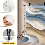 Blue Brown Ombre Backdrop for Photoshoot,Photography Photo Studio Background Wall Backdrop,Modern Moire Abstract Geometric Back Drop Banner Panel for Portraits Wedding Live Streaming Decor 7x5Ft