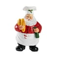 thumbnail image 5 of Kuntesetty Chef Santa Claus Statue Collectible Christmas Decor for Holiday Desk Cabinet Holding Bread, 5 of 9