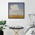 thumbnail image 3 of PixonSign Framed Canvas Wall Art Cloudy Animal Ranch Farm Landscape Print Nature Wilderness Fine Art Farmhouse/Country Minimal Artwork for Living Room, Bedroom, Office - 24"x24" Black, 3 of 5