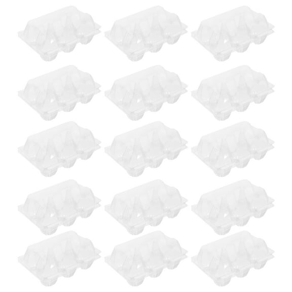 unbranded 50pcs Plastic Egg Carton for 6 Eggs Clear Reusable Egg Box Stackable Egg Storage Container With Lid
