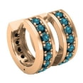 thumbnail image 2 of Dazzlingrock Collection Round Blue Diamond Huggies Hoop Earrings for Women (1.45 ctw, Color Blue, Clarity I2-I3) in 18K Rose Gold, 2 of 4