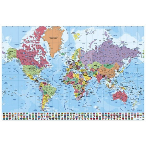 map of the world poster print political world map