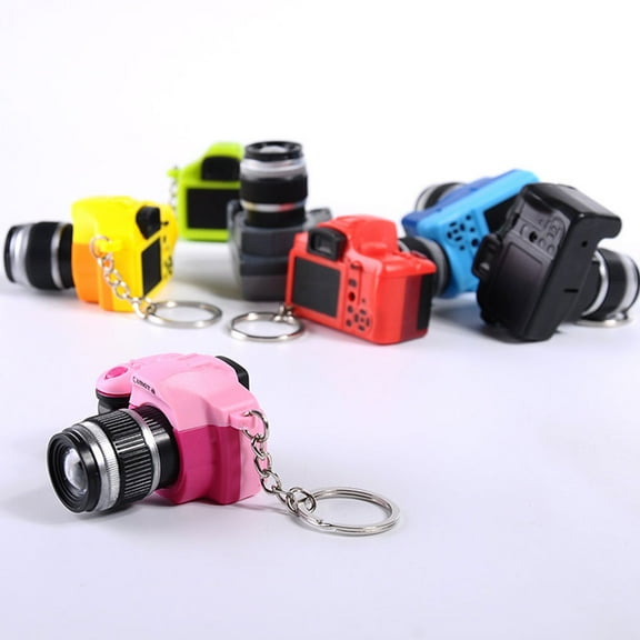 PAMINGONO 5Pcs Cute Keychain Camera Ornaments Led Glowing Powered Accessories