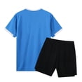 thumbnail image 3 of KPOPLK Boys Athletic Shorts Set Breathable Boys TShirt and Basketball Shorts 2 Piece Outfit Set Size 7-8 Years,Sky Blue, 3 of 4