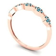 thumbnail image 2 of 0.1 ct Brilliant Round Cut Simulated Turquoise 18K Rose Gold Stackable Band SZ 7.75, 2 of 6