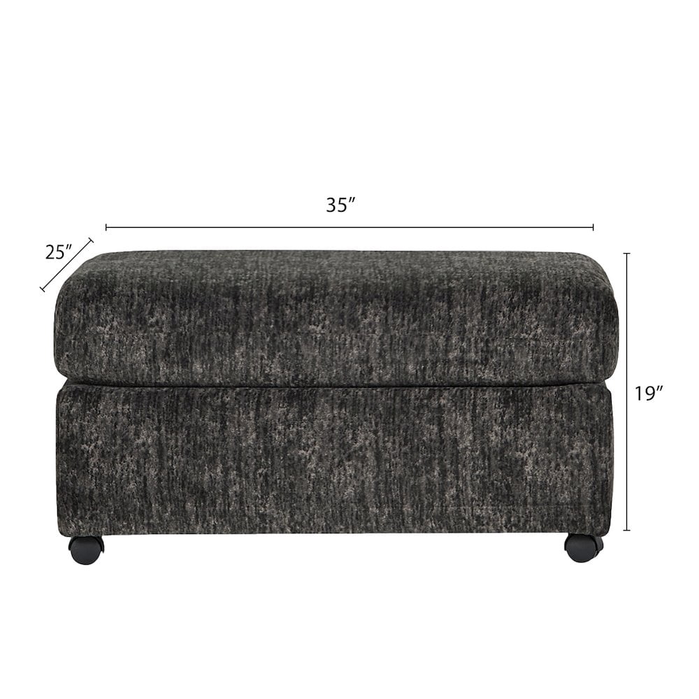 Roundhill Furniture Nason Living Room Ottoman, Charcoal