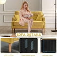 thumbnail image 3 of DEALTOPS Small Couch with 2 Pillows, 57'' Accent Loveseat Sofa, Comfy Yellow Couch for Living Room, Bedroom, 3 of 7
