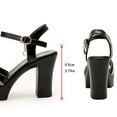 thumbnail image 5 of Mepaouo Wide Width Heels for Women Block Platform High Heeled Sandals Open Toe Dress Shoes Black 6.5, 5 of 7