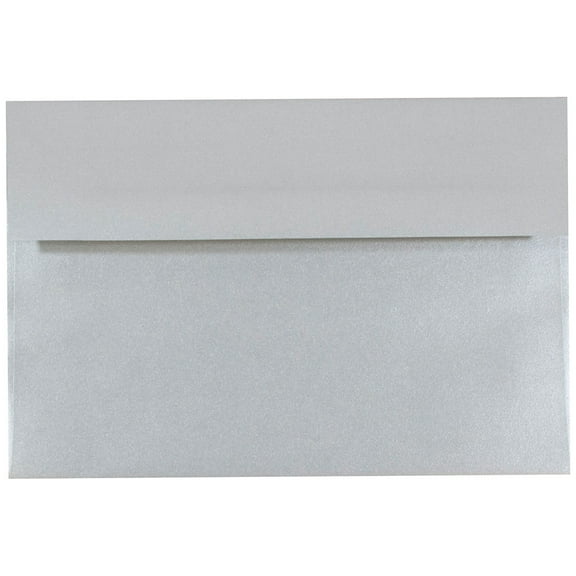 JAM Paper A8 Envelopes, 5 1/2 x 8 1/8, Silver Metallic, 25 per Pack