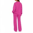 thumbnail image 5 of VV AVEORS Sweatsuits Women 2 Piece Outfit Oversized Sweatshirt Matching Wide Leg Sweatpants Y2K Baggy Track Suits Travel Lounge Fashion Set Hot Pink S, 5 of 8