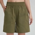 thumbnail image 3 of HADST Women's High Waisted Shorts, Elastic Waist Wide Leg Shorts with Pockets, Soft Casual Bottoms for Daily Wear, 3 of 7
