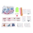 thumbnail image 1 of Cartera con pintura de diamantes, de piel sintética blanca, con cadena para maquillaje, hecha a mano, regalo para mujer, 1 of 14