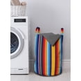 thumbnail image 3 of Colorful Laundry Bag, Vertically Flowing Straight Stripes Festival Theme Simplistic Flows of Strips, Hamper Basket with Handles Drawstring Closure for Laundromats, 13" x 19", Multicolor, by Ambesonne, 3 of 4