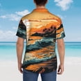 thumbnail image 5 of Haiem Serene Ocean Sunset Printed Hawaiian Shirt for Men - Men’s Casual Beach Summer Shirts - Stretch Fabric with Modern Fit-XX-Large, 5 of 7