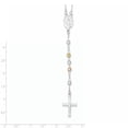 thumbnail image 3 of Collier Chapelet Plaqué Or Argent Sterling Jaune & Rose 24 Pouces, 3 of 3