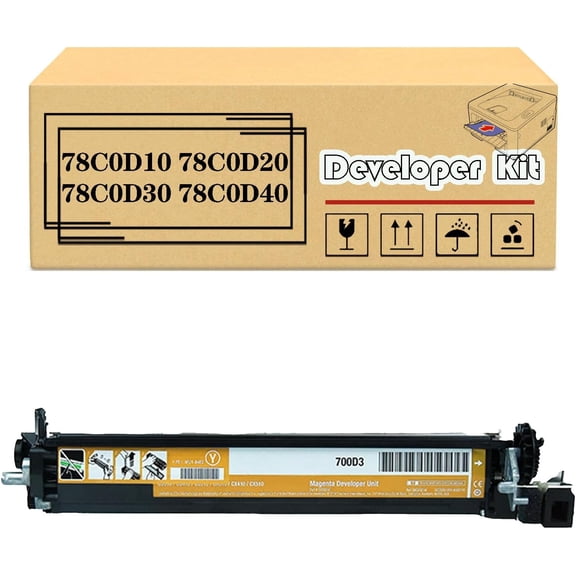 CX421 78C0D10 78C0D20 78C0D30 78C0D40 Developer Kit, Compatible for Lexmark C2240 C2325 C2325dw C2425dw C2535 C2535dw C2640 CS521dn CS421dn CS521 CX421adn 522ade Printers