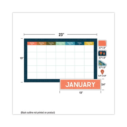 Calendar Bulletin Board Set, Let's Expolore, 123 Pieces Calendar Bulletin Board Set, Let's Expolore, 123 Pieces