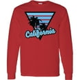 thumbnail image 3 of Inktastic California with Triangle and Palm Trees in Blue Long Sleeve T-Shirt, 3 of 5
