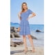 thumbnail image 4 of Vestido AUSELILY de verano para mujer, manga corta, hasta la rodilla, azul, 4 of 4