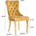 thumbnail image 7 of JESTOP Velvet Dining Chairs Set of 8, Tall Back Side Chair, Modern Upholstered Side Chair with Button Back Ring, Gold Plated Stainless Steel Legs (Gold), 7 of 7