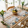 thumbnail image 5 of Blue White Pumpkins Fall Placemats Set of 6, Thanksgiving Maple Leaf Wooden Washable Wipeable Table Mats for Dining Tables, Indoor Outdoor Kitchen Place Mats for Holiday Party Table Decor, 5 of 9