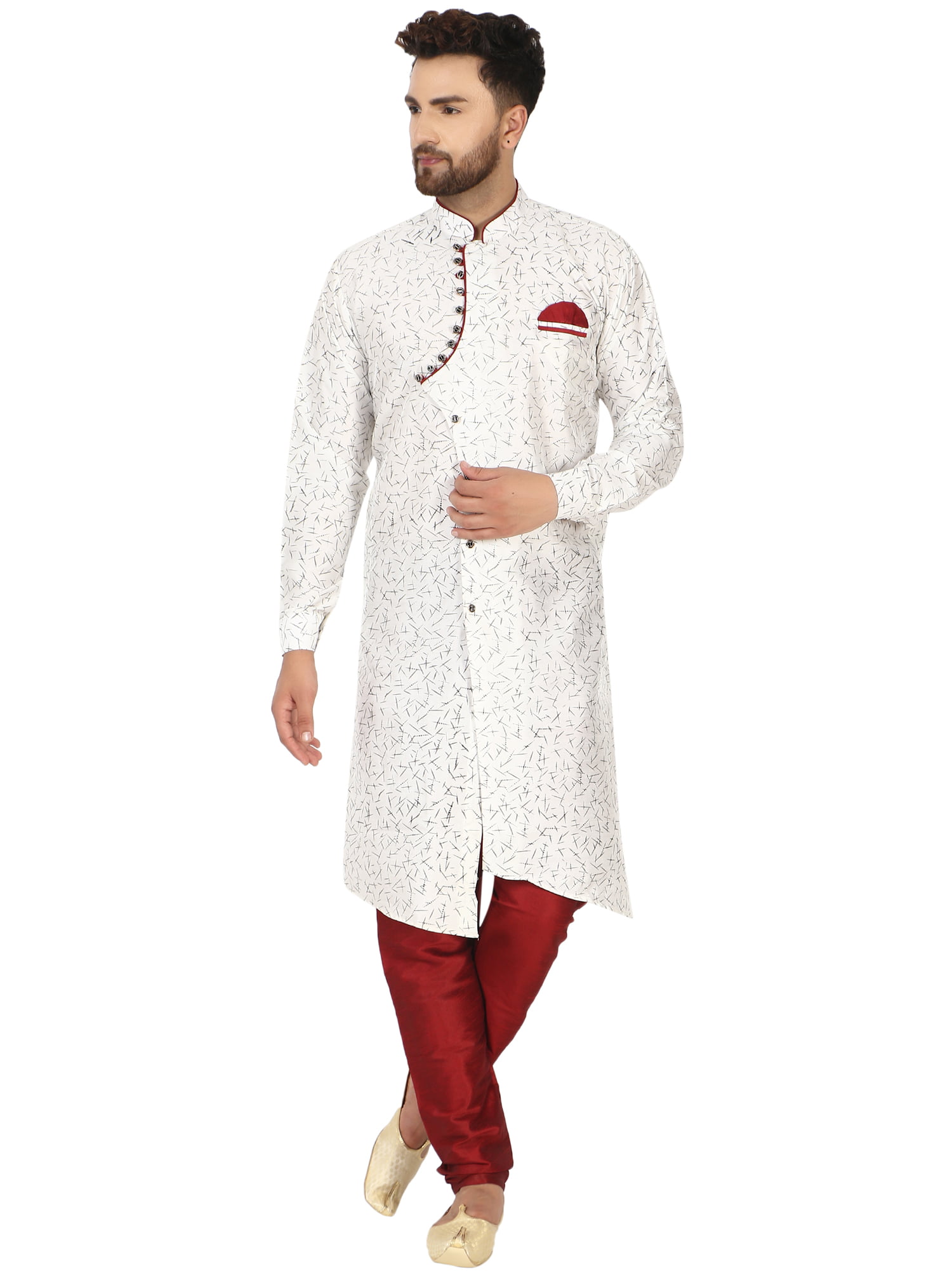 SKAVIJ Kurta Pajama Set for Men Traditional Wedding Party Dress