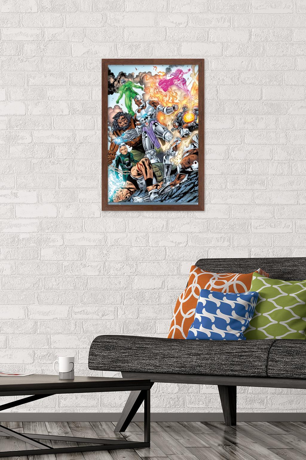 DC Comics - Cyborg - Group Wall Poster, 14.725" x 22.375", Framed