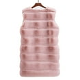 thumbnail image 5 of IROINNID Women's Sleeveless Open Front Coat Extra Long V-Neck Cover-up Faux-Fur Gilet Vest Solid Waistcoat Body Warmer Outwear, Pink, 5 of 7