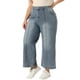 thumbnail image 4 of Pantalones de mezclilla de talla grande para mujer Agnes Orinda, de pierna ancha, casuales, con bolsillos, 3X, azul grisáceo, 4 of 6