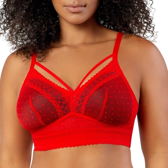 Parfait Mia Wire-Free Full Bust Padded Bralette, Racing Red, 32G