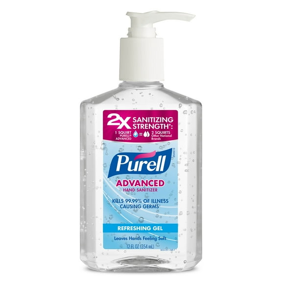 PURELL Advanced Hand Sanitizer Refreshing Gel, Clean Scent 12 fl oz Pump Bottle
