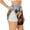 White, variant on Close-Up Curious Squirrel Printed 2 in 1 Women's Workout Shorts for Athletic Gym Running Shorts with Phone Pockets-Medium