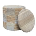 thumbnail image 4 of Carolina Chair & Table Round Handwoven Fabric Storage Ottoman in Yellow, 4 of 8
