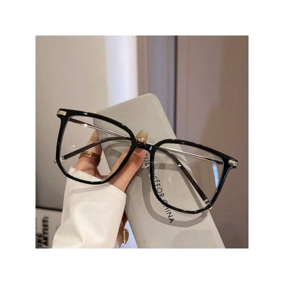 Oversized Blue Light Blocking Glasses for Women & Men, Anti UV Glare, Anti Eyestrain, Computer Gaming Glasses, Lightweight Square Cat Eye Frame, Clear Lens