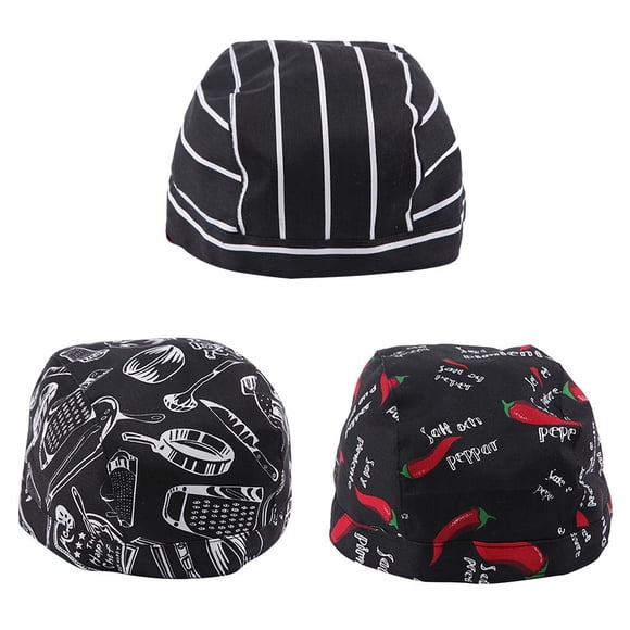 Gorra de chef con lazo en la espalda Yotijar 3 Piezas Unisex