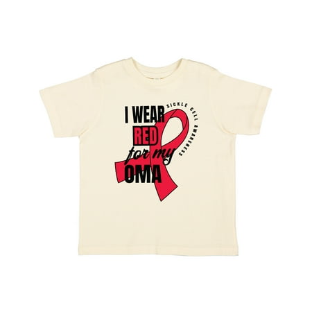 

Inktastic Sickle Cell Awareness I Wear Red For My Oma Gift Toddler Boy or Toddler Girl T-Shirt